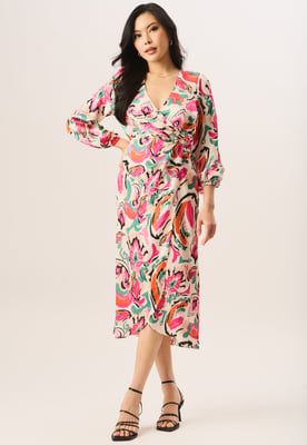 Multi Print Wickel-Midikleid