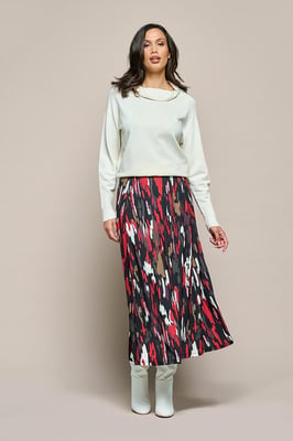 Rock mit Ryen-Print Taupe / Multi