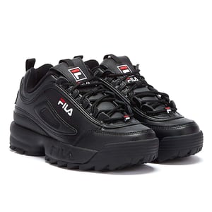 Mens Womens Fila Disruptor II Premium-Trainer - (Schwarz / Weiß / Fila Rot)