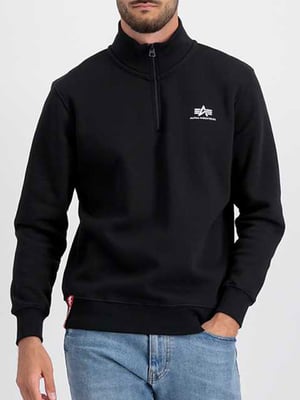 Alpha Industries Halbe Zip Sweatshirt SL Schwarz