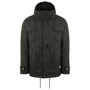 Puma x Central Saint Martins mit mittlerer Länge schwarzer Kapuze -Herrenjacke 598583 01