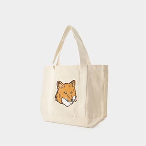 Tote Bag Fox Head - Maison Kitsune - Baumwolle - Beige