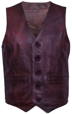 Hellbraune Lederweste, formelle traditionelle Gilet-Weste