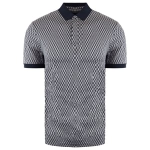 Emporio Armani gedruckter Herren Navy Polo -Shirt