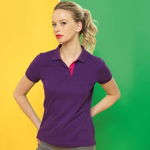 Asquith & Fox - Kontrast-Poloshirt - Damen (Purpur/Pink)