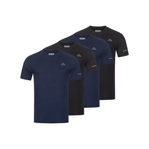 Kappa 4er Set T-Shirt BASIC in Schwarz/Blau