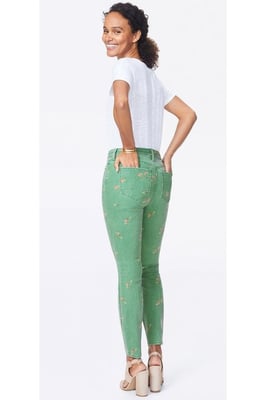 Ami Skinny Jeans Grüner Twill | Heimische blumige Vanille