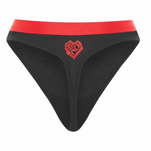 Nicce kontrastierender Bund Black Womens Heart Tanga Unterwäsche 211 2 15 08 0043