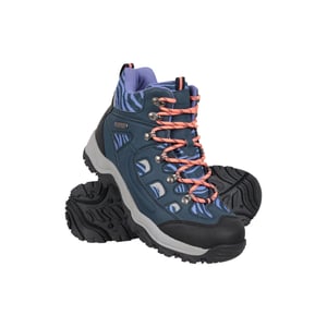 Mountain Warehouse - Damen Wanderstiefel "Adventurer", Leo-Muster, Wildlederimitat (Marineblau)
