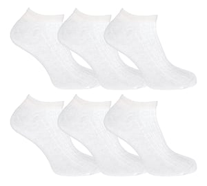 Kinder 100% Baumwolle Knöchel Socken | Sock Snob | Low Cut Trainer Socken für Jungen & Mädchen - Weiß