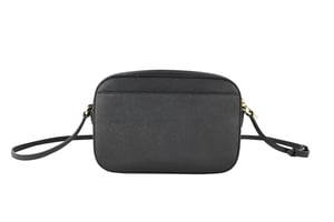 Michael Kors Women's Jet Set Item Large East West Saffiano leather Zip Chain Crossbody Handbag (Black Solid/Gold)