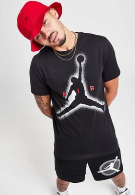 Nike Air Jordan Large Graphic Herren-T-Shirt in Schwarz
