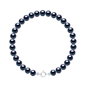 Armband aus echten Süßwasser-Zuchtperlen, halbrund, 5–6 mm