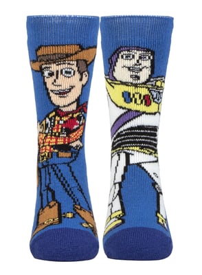 Kinder Toy Story Thermosocken | Wärmehalter | Winter-Neuheitssocken für Jungen & Mädchen | Woody & Buzz, Jessie & Bullseye - Woody & Buzz