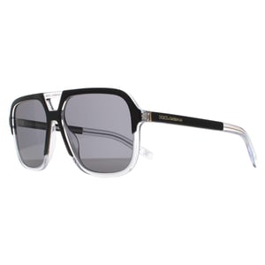 Dolce & Gabbana Aviator Mens Top schwarz auf Kristall dunkelgrau DG4354 Sonnenbrillen