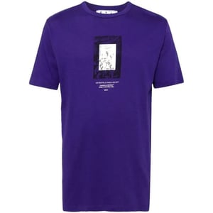 Off-White Paint Mirror Logo Slim Fit Lila T-Shirt