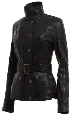 Damen-Bikerjacke im Military-Stil aus Leder – Middleton