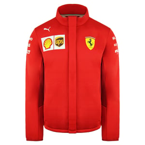 Puma Scuderia Ferrari Langarm Zip Up Red Mens Softshell Jacke 763021 02