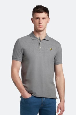 Lyle & Scott Einfarbiges Polohemd in Grau