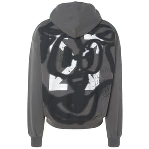 Off-White Teddy Arrow Skate Fit Stahlgrauer Kapuzenpullover