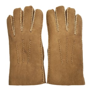 Hellbraune Luxus-Handschuhe aus Wildleder und Schaffell für Herren