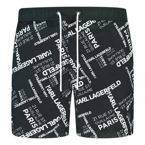 Karl Lagerfeld Paris Logo Schwarze Badehose