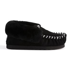 Aus Wooli "Waterloo" Australien Hand Stitched Womens Schaffell Mokassin, schwarz