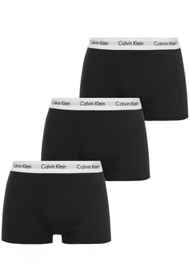 Calvin Klein Herren 3er-Pack Boxershorts – mittlerer Bund – schwarz/weißes Band