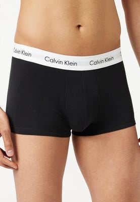 Calvin Klein Herren 3er-Pack Boxershorts – mittlerer Bund – schwarz/weißes Band