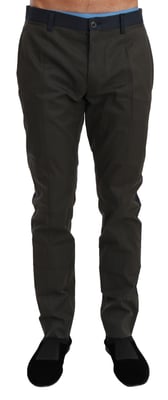Dolce & Gabbana Blau Graue Streifen Hose Baumwolle Hose