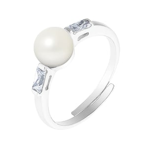 DIADEMA - Massiver Ring mit Süßwasserperle - Pure White Kollektion