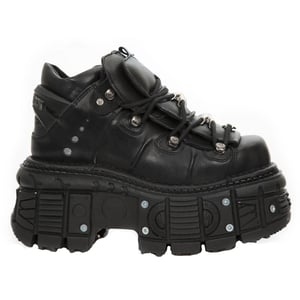 New Rock Unisex-Gothic-Stiefel aus schwarzem Metallic-Leder - M-TANK106-C2