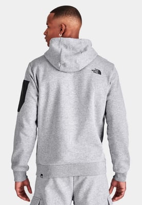 The North Face Logo Woven Pocket Hoodie in Hellgrau