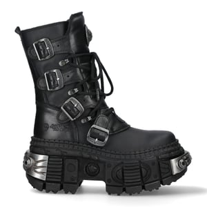 New Rock mittelhohe Leder-Plateaustiefel-WALL373-S3