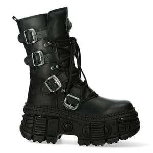 New Rock Goth-Stiefel aus Leder mit mittlerer Wade-WALL373-S5