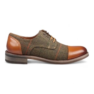 Justin Reess Herren Oxford-Schuhe aus braunem Leder und Tweed - Theon