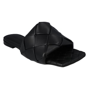 Bottega Veneta Lido Flache Sandale schwarz