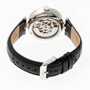 Montre semi-squelette automatique Empress Stella avec bracelet en cuir MOP