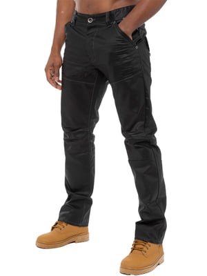 Enzo Herren Denim Jeans Straight Leg - Schwarz beschichtet
