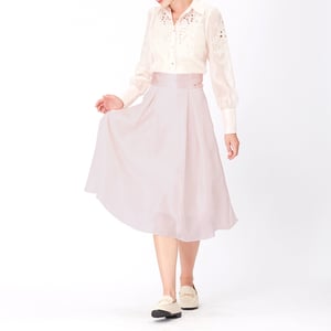 Ausgestellter Rock aus Organza und Satin