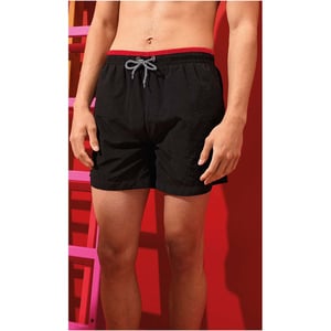 Asquith & Fox Herren-Badeshorts (Schwarz/Rot)