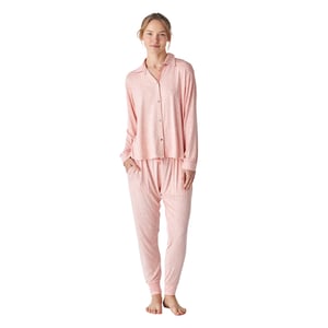 Damen-Pyjama mit bedrucktem Langarmshirt aus Modal JJB6