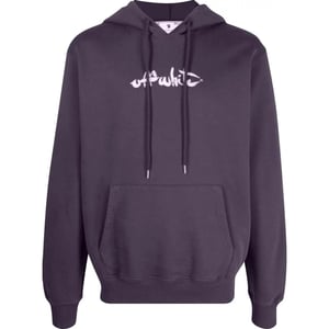 Off-White Script Logo Slim Fit Kapuzenpullover in Aubergine