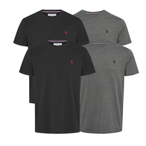 U.S. Polo Assn. 4 PACK RUNDHALS - T-Shirt basic in Schwarz/Anthrazit