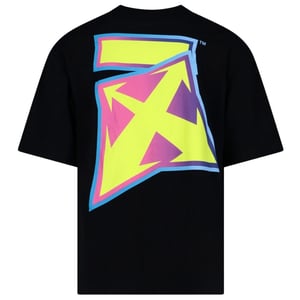 Off-White Degrade Thunder Logo Übergroßes schwarzes T-Shirt