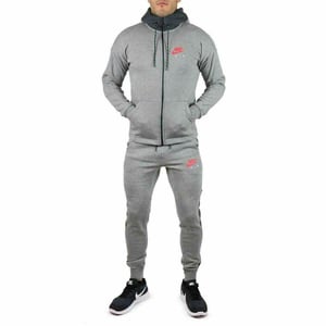 Nike Air Herren Fleece-Trainingsanzug Full Set Grau