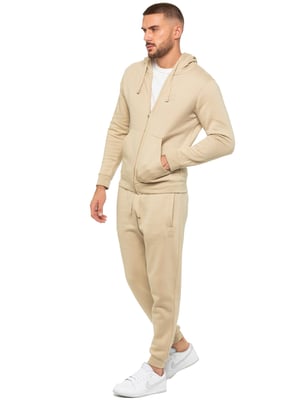 Enzo | Herren Zip Hoodie Trainingsanzug Set - Stein