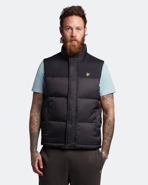 Lyle & Scott Wattierte Weste in Schwarz