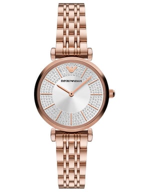 Montre Emporio Armani Gianni T-bar Pour Femmes Ip-rosé AR11446