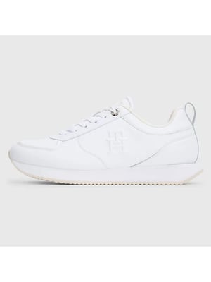 Tommy Hilfiger Sneakers, lässige Leder-Laufschuhe, Weiß